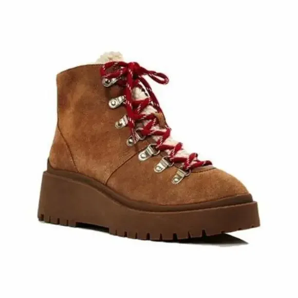 Aqua Shoes Aqua Womens Miranda Suede Lace Up Combat Boots Tan